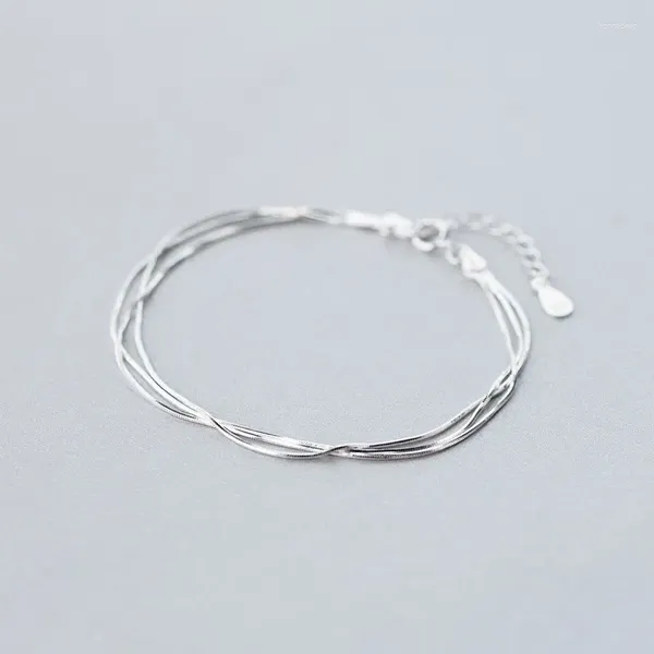 Braccialetti con ciondoli Bracciale placcato argento moda coreana Semplice regalo di compleanno per amici con gioielli da spiaggia estivi a tre strati da donna