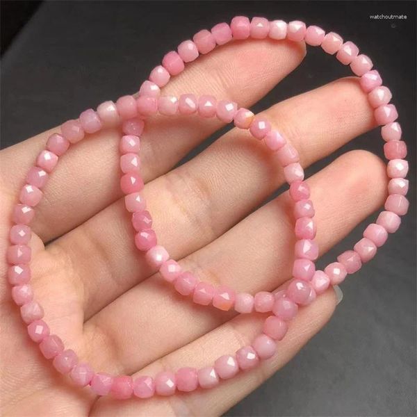 Звено браслеты натуральный розовый опал браслет-куб модный ювелирный браслет с кристаллами для женщин Исцеление подарок на праздник 1 шт.
