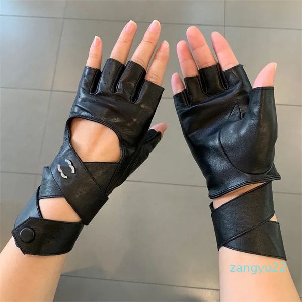 Mulher designer luva de lã luvas curtas senhoras luxo pele carneiro inverno preto gants marca moda feminina