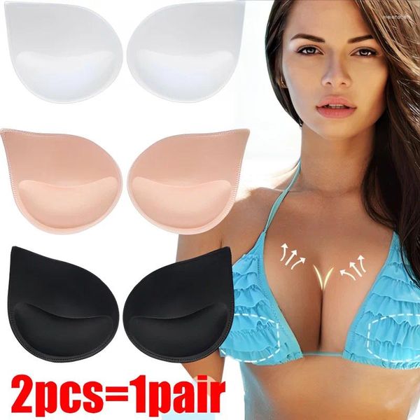 Roupa de yoga 3d engrossar esponja sutiã almofadas sexy inserção de mama push up realçador maiô bikini almofada espuma removível acessórios de peito feminino