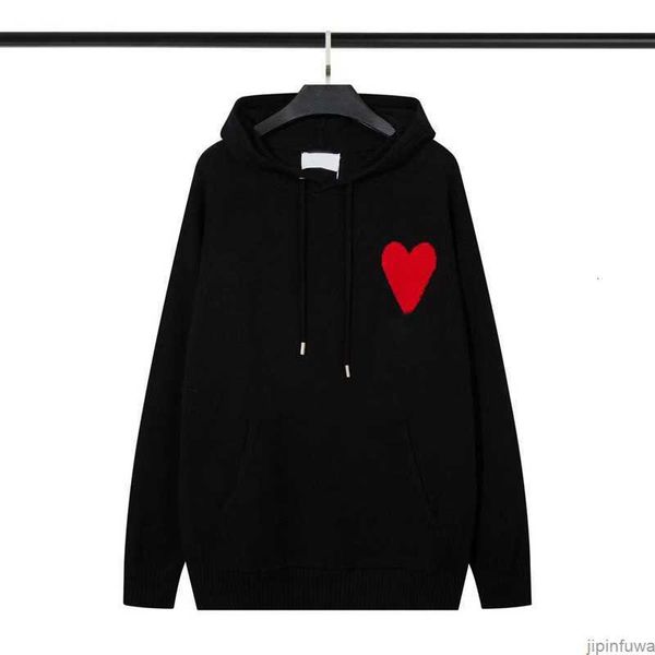 Hoody Amis Amiparis Pull AM I Paris Hoodies Gestrickte Damen Herren Pullover Sweatshirts Big Red Black Coeur Heart Love Winterpullover Usa Eu Streetwear Amisweater D7FT