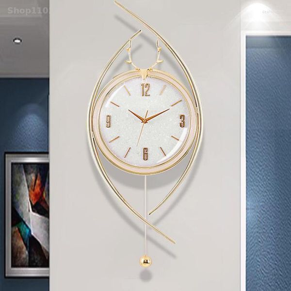 Relógios de parede Luz de luxo relógio de estar de luxo