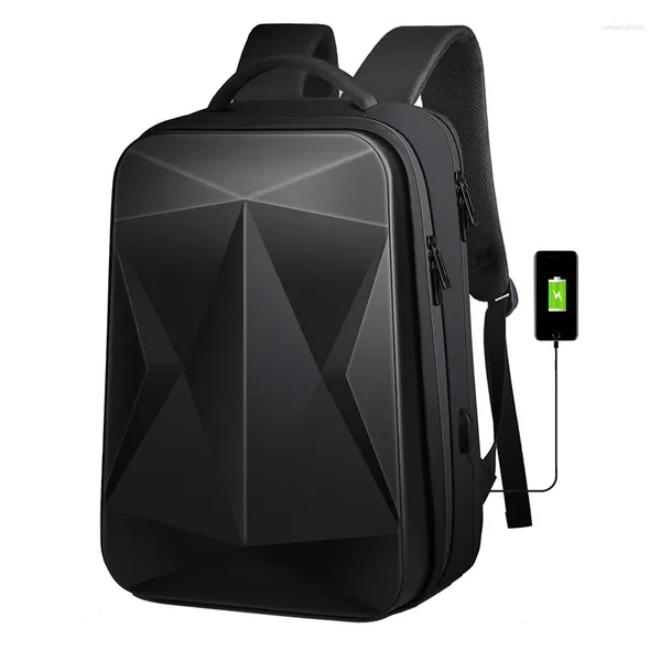 AIWITHPM Multifunktionaler 15-Zoll-Laptop-Rucksack mit großer Kapazität, USB-Aufladung, harte EVA-Schale, Anti-Diebstahl-Reisetasche, wasserdicht, Schultaschen