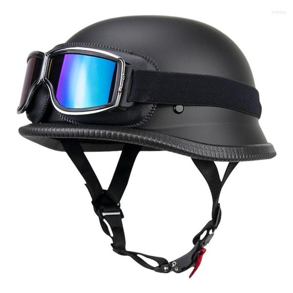 Capacetes de motocicleta boné de beisebol meio face hard chapéu verão retro metade com óculos visor para homens adultos ATV
