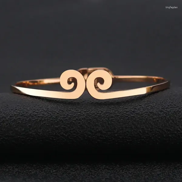 Bracciale rigido in 3 colori di tendine stile nuvola, bracciale in acciaio inossidabile dal design elegante, può essere indossato sia da uomini che da donne