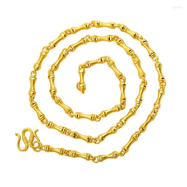 Ketten verblassen nicht 24 Karat Gold gefüllt Halskette für Männer Frauen feine Bijoux Hiphop Collares Naszyjnik Schmuck Kette Halsketten Unisex Geschenk