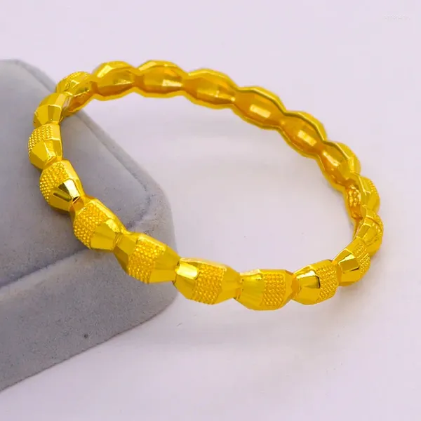 Link pulseiras vietnamita pulseira de ouro duro feminino puro banhado imitação autêntica sólida jóias de longa duração