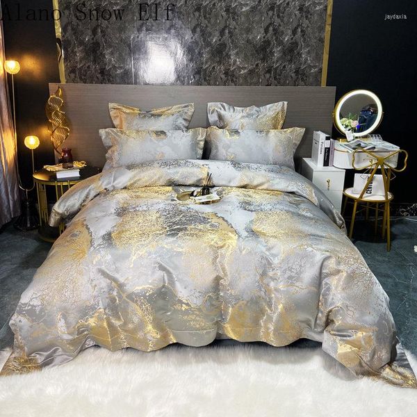 Set di biancheria da letto Copripiumino king size in jacquard di lusso anni '80 di alta qualità