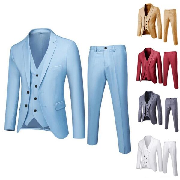 Ternos masculinos blazers terno masculino fino 3 peças terno de negócios festa de casamento jaqueta colete calças e ternos para homens terno estampado roupas masculinas 231114