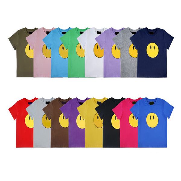 Женская футболка Детские футболки Draw Kids Футболка для малышей Хлопчатобумажные девушки с улыбкой на лице Детская дизайнерская одежда для мальчиков Простые детские дизайнерские футболки с короткими рукавами Разноцветные футболки