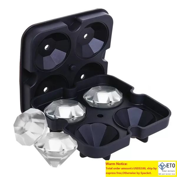 Kreative Silikon Eiswürfelbereiter Diamant Form Eimer Tablett 3D Wein Cocktail Party Bar Zubehör Schwarz Farbe