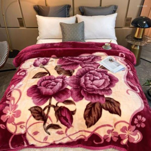 Одеяла двойной утолщение рашал одеяло одеяло Qiu Dong Light Luxury Luxory Supted, что одинокие люди.