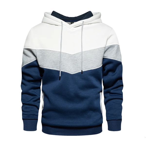 Herren Hoodies Sweatshirts Patchwork Kapuzenpullover Kleidung Lässig Lose Fleece Warm Streetwear Männlich Mode Herbst Winter Sport Outwear 231114