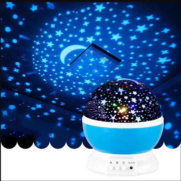 Novità Articoli Galaxy Proiettore Cielo stellato Rotante Luce notturna a LED Planetario Camera da letto per bambini Luci stellari Luna Lampada regalo per bambini 231113