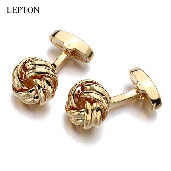 Манжеты Lepton Metal Metal Knot Mufflinks для Mens Fashion Novely Design Knots Cuff Links Men Business French рубашка манжеты манжеты манжеты Gemelos J230413