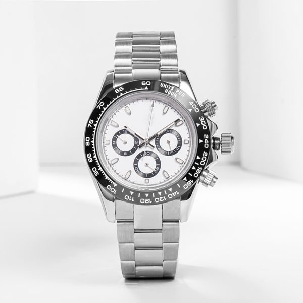Nieuw herenhorloge Japan VK chronograaf uurwerk horloge volledig roestvrij staal saffierglas 5ATM waterdicht super lichtgevend 41 mm montre de luxe