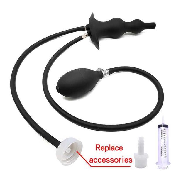 Plug anale gonfiabile Clistere Giocattoli sessuali per coppie Squirt Pulitore vaginale Culo in silicone Dilatatore vaginale Pompa ano Adulto 18 231010