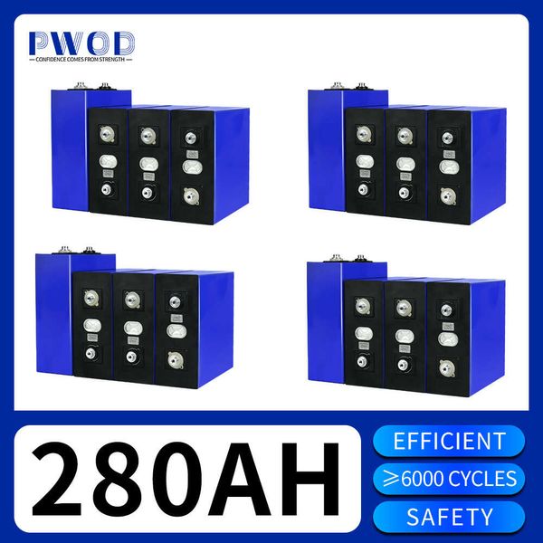 16pcs 280AH Lifepo4 Pil Sınıfı A Lityum Demir Fosfat Hücre Yüksek Kaliteli DIIY 12V 24V 48V Golf Sepet Pilleri RV Camper için