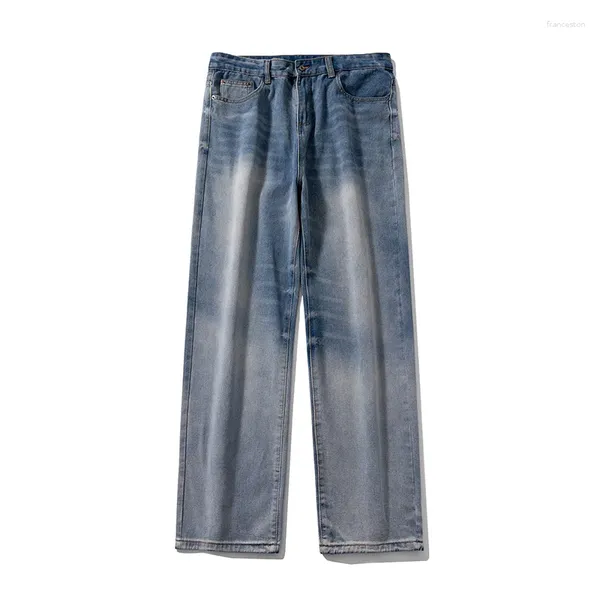 Herren-Jeans, locker sitzende, modische Herren- und Damen-Jeans, Retro-Stil, japanischer Stil, schlichte, lässige, kurze Hose mit Löchern