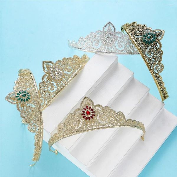 Haarspangen 2023 Juni Kristallblume Brautkrone Ornamente für Frauen Tiaras Große Hochzeit Couronne Mariage Schmuck Kronen