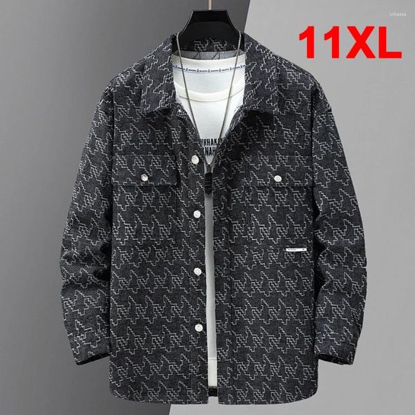 Jaquetas masculinas jaqueta vintage homens plus size 10xl 11xl casaco primavera outono botão masculino grande outwear moda casual