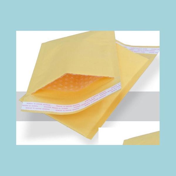 Bolhas de amortecimento de amortecimento Golden Kraft envelopes de mala aérea Pacote PE Presente acolchoado 110mmx130mm 4.3x5.1inch Drop Drop Delivery Oficial DHJWC