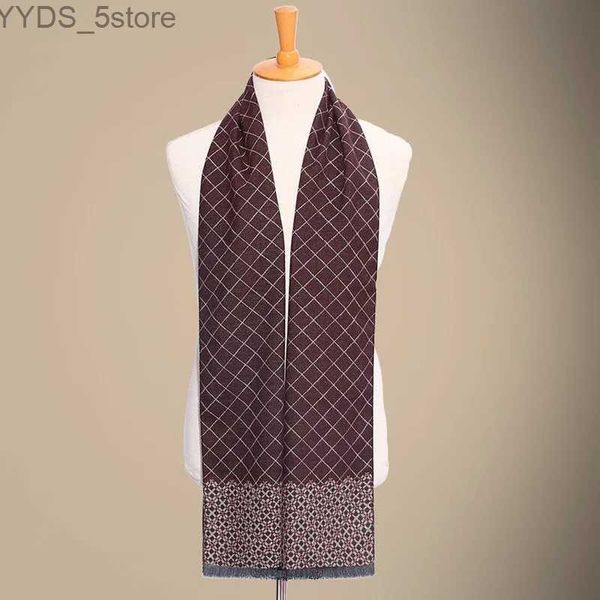 Lenços nova marca de moda designer masculino cachecol outono inverno quente cachecóis longo shl cravat alta qualidade listra impressão cachecóis masculino yq231114