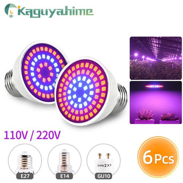 Grow Lights Kaguyahime 6pcs/Lot UV Full Spectrum Grow Bulb LED E27 E14 GU10 Pflanzenlampe E27 Fitolamp Phyto Hydroponic Growth Light P230413