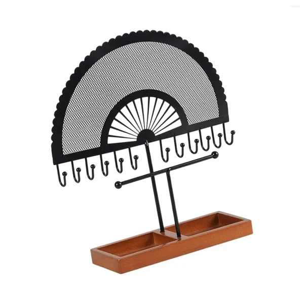 Schmuck Beutel Display Rack Mehrzweck Holz Fan Form Lagerung Halter Stehen Für Desktop Geschäfte Kommode Hause Dekoration Zeigt