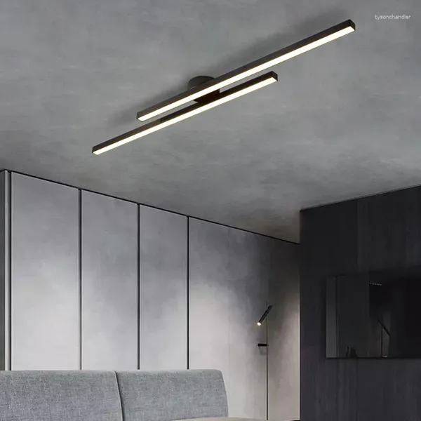 Luzes de teto moderna lâmpada led nordic minimalismo preto e branco tira parede adequada para sala interior quarto iluminação corredor
