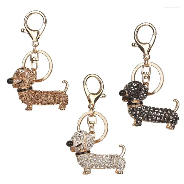 Anahtarlıklar bling köpek güzel dachshund anahtar çanta çanta kolye araba tutucu anahtar yüzük takı sevimli