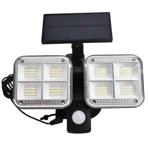 Lampade da parete solari 100led 120LED Sensore di movimento impermeabile Lampione stradale Esterno regolabile 2 teste Ampio angolo di illuminazione Luce solare da giardino