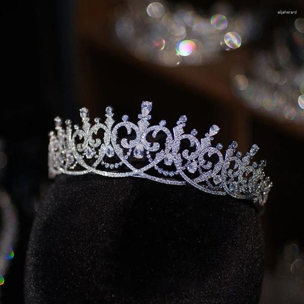 Grampos de cabelo noivas forma de coração completo zircão nupcial tiaras coroas faíscas hairbands banhados acessórios de casamento de cristal