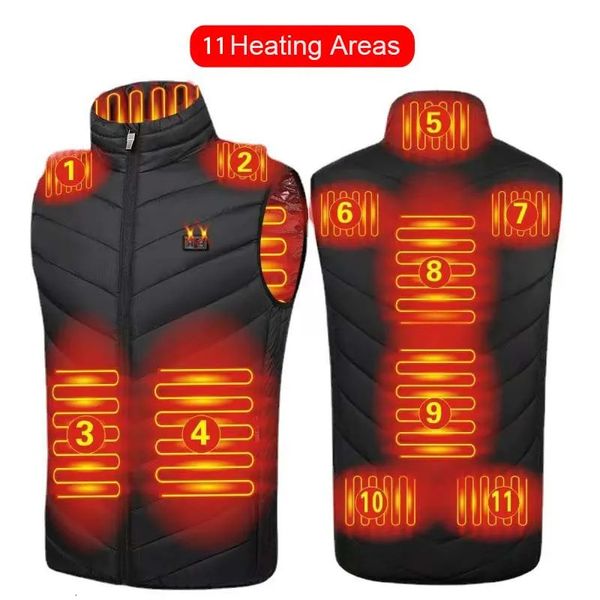 Chalecos para hombres Inteligencia Calefacción Chaleco Chaquetas Recarga eléctrica Ropa cálida Senderismo Caza Pesca Ropa Hombres Mujeres Chaleco de invierno 8XL 231114