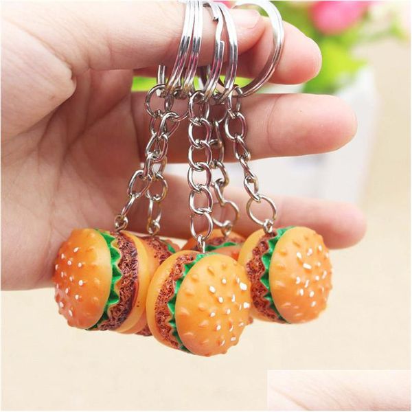 Клавичные шнурки Символ Simation Hamburger Keyring Keyfob Creative Charm Подвеска для автомобильных телефонов Сумки модные игрушки Drop Dhgarden Dhs7f