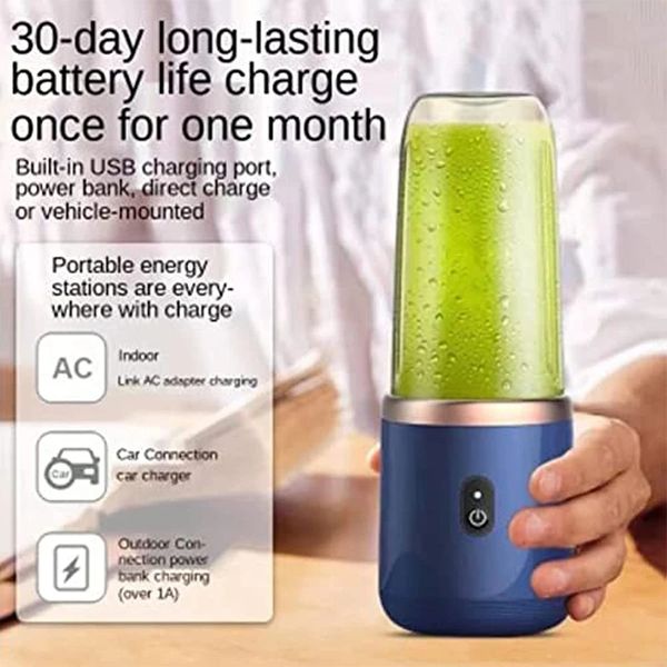 400ml Juicer Blender Portátil USB Recarregável Mini Home Sem Fio Máquina de Espremedor de Frutas Processador de Alimentos Fabricante de Suco Extrator