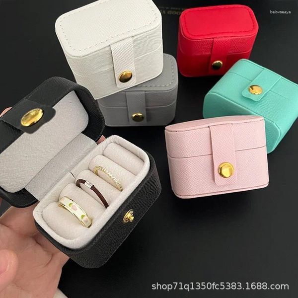 Sacchetti per gioielli 1 pz Mini piccolo portatile in bianco e nero Tofu Block Box Anello Semplici accessori quotidiani