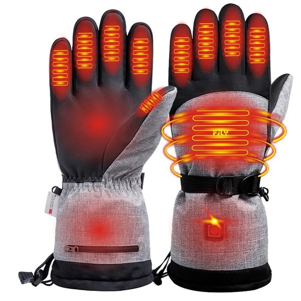 Luvas de esqui inverno luvas aquecidas moto luvas térmicas resistentes à água luvas de equitação motocicleta luva equipamentos de esqui 231114