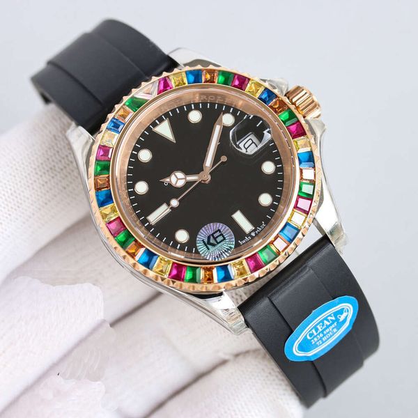 7A Designer-Diamantuhren, Ice-Out-Uhr für Herren, hochwertige Yachtmaster-Herrenuhr, IQFW, mechanisches Uhrwerk, Krone, kaputt, Montre, Volldiamant, Rolex-Uhr