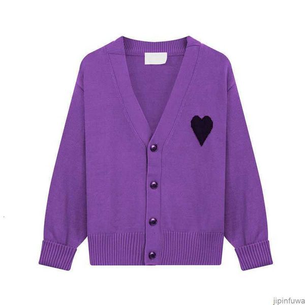 Maglione Amis AM I Cardigan Designer Amiparis Knit Uomo Donna Frence Sweat Felpa con cappuccio Maglione Big Coeur Heart Love Jacquard 2024 Spring Casual Streetwear UGNQ