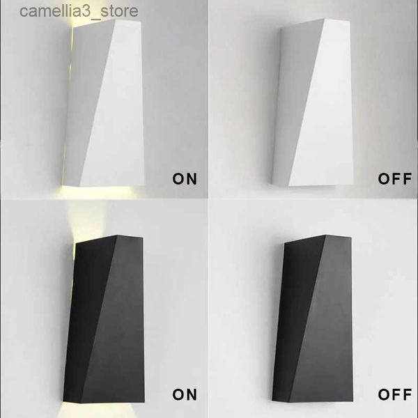 Luzes noturnas 10W para cima e para baixo lâmpada de parede branca decoração de quarto LED luz de arandela de alumínio para quarto cabeceira sala de estar corredor iluminação lateral Q231114