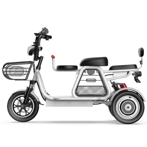 Drei Whees Electric Scooter Erwachsene Elektrische Fahrräder 12 Zoll Dreirad Dual Motor 500W 48 V Elektroroller -Fahrrad mit Sitz