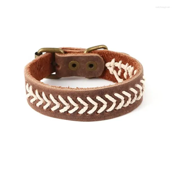 Link Armbänder Geflochtenes Armband Mode Breites Vintage Handgelenk Band Kunstleder Männer Armreifen Manschettenknopf Armband Männliche Schmuck Geschenke