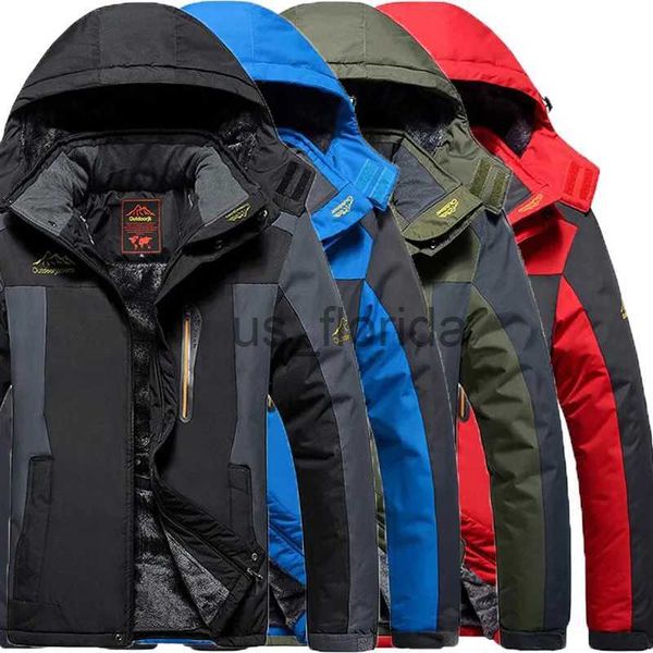 Мужские куртки 2023 Новая уличная зимняя спринтерская куртка Мужская плюшевая и толстая изоляция ветрозащитная и непромокаемая куртка для альпинизма J231111