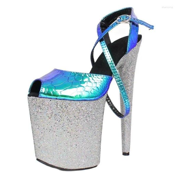 Sandali 20CM Tacchi alti Piattaforma Crystal Show Stripper Donna Pantofole da donna sexy da festa