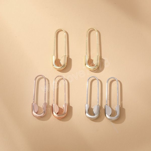 Minimalistische U-Form Metall Pin Ohrstecker für Frauen Mann Trendy Sicherheitsnadel Piercing Ohrringe Schmuck Geschenke