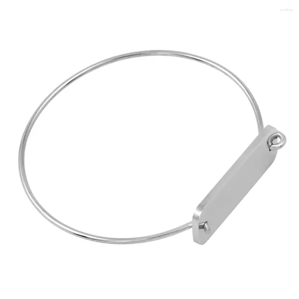 Braccialetti con ciondoli MJB0511 Bracciale in filo placcato argento con maglia a catena con estremità quadrata