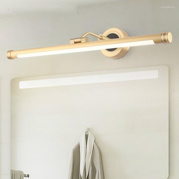 Lampada da parete moderna in rame retrò per armadietto a specchio per bagno luce LED toilette cinese a prova d'umidità anteriore LB1013