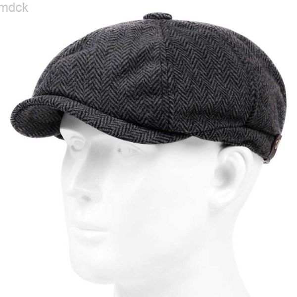 Berretti a sfera Moda Lana Berretti da strillone Uomo Berretti piatti a spina di pesce Donna Caffè Berretti Gatsby britannici Autunno Inverno caldo Cappelli di lana gorras