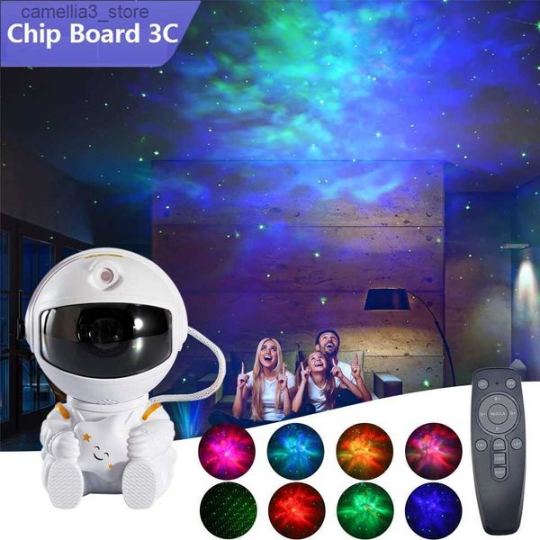 Nachtlichter Astronaut Galaxy Projektor Nachtlicht Geschenk Sternenhimmel Stern USB Led Schlafzimmer Nachtlampe Kind Geburtstag Dekoration Fernbedienung Q231114